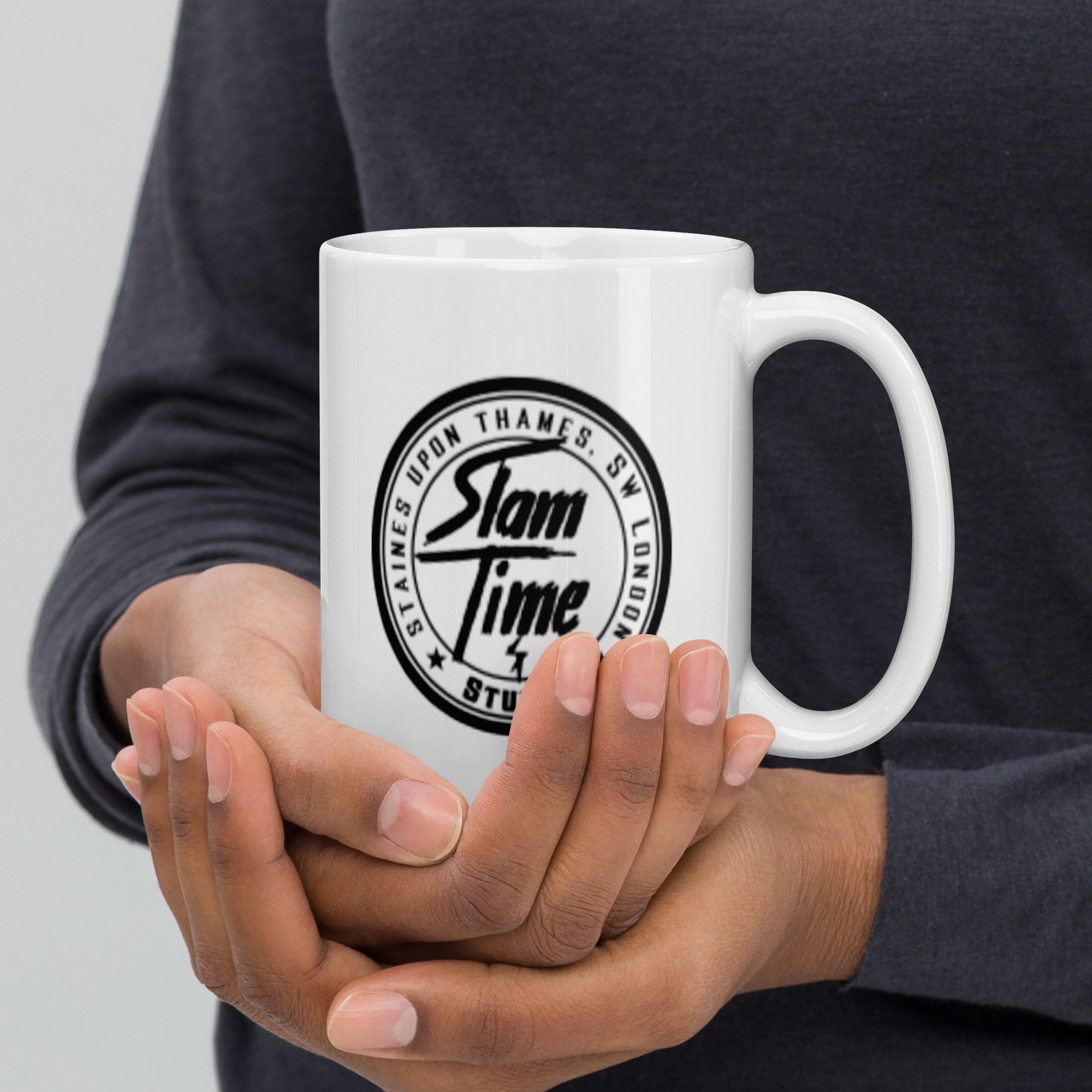 White glossy mug